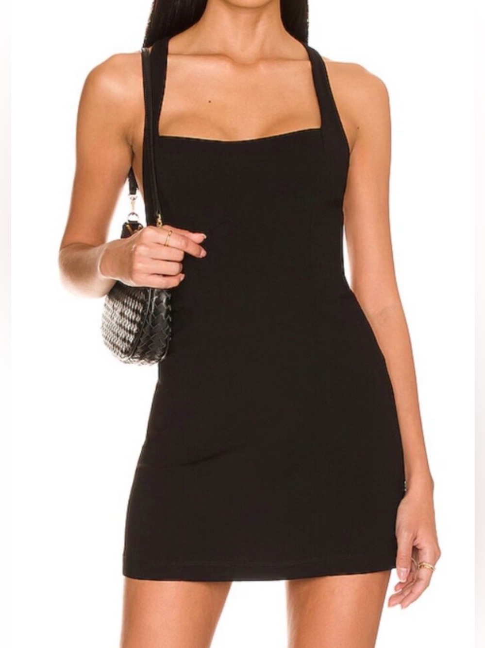 Free People Black Just Peachy Mini Dress